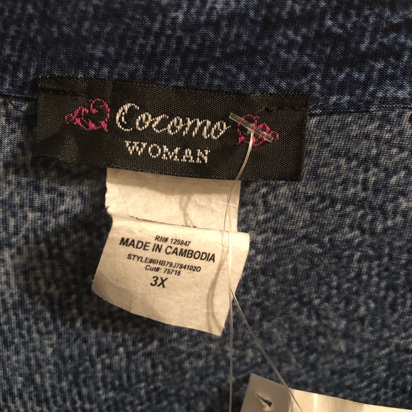 Blue Women’s plus size blouse - Picture 3 of 3